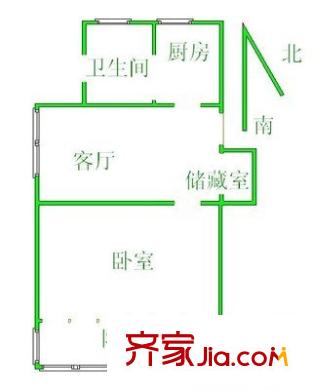 雙秀家園北園 1室 戶型圖