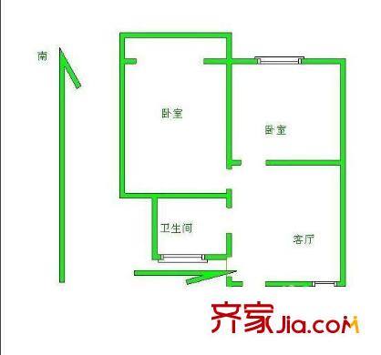  綠川小區(qū)2室1廳1衛(wèi)1廚