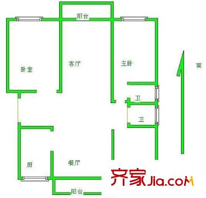 綠川小區(qū) 3室 戶型圖