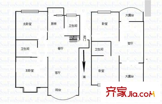 雙秀家園戶型圖戶型圖 4室3廳3衛(wèi)1廚