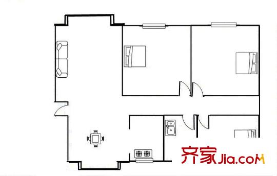 唐人苑 3室 戶型圖