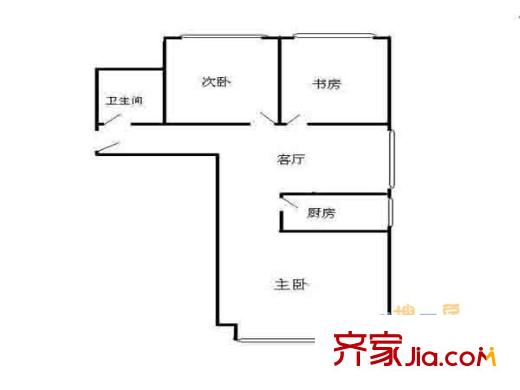 殷巷新寓戶型圖戶型圖 3室1廳1衛(wèi)1廚
