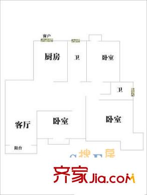 上海 鑫港苑3室 戶型圖