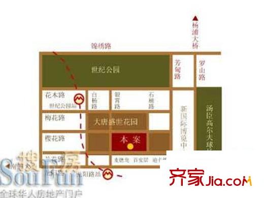 大唐國際公寓交通圖