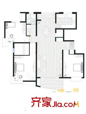 大唐國際公寓戶型圖大唐盛世花園二期戶型 3室2廳2衛(wèi)1廚