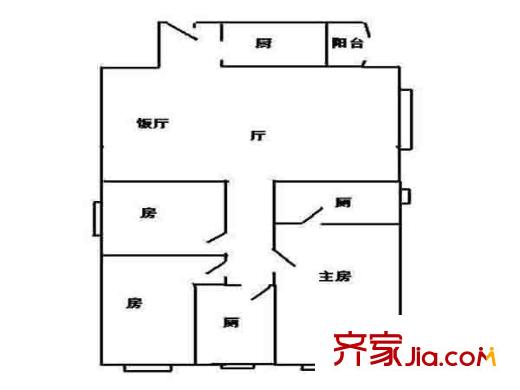 百家湖維也納城戶型圖戶型圖 3室 3室2廳1衛(wèi)1廚