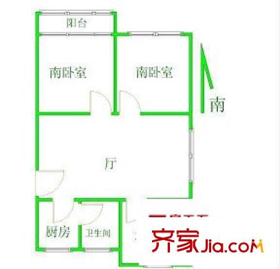 六里二村 3室 戶型圖