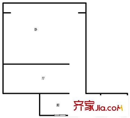 六里二村戶型圖 戶型圖 1室1廳1衛(wèi)1廚