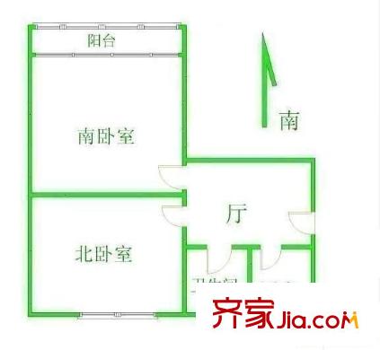 六里二村戶型圖戶型圖 2室1廳1衛(wèi)1廚