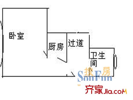 瞿二小区 一室 户型图