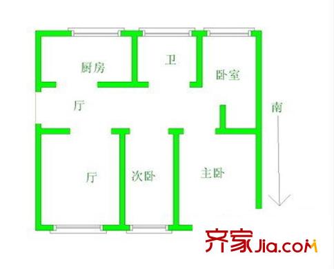 東溝巷住宅戶型圖戶型圖 3室  3室2廳1衛(wèi)1廚