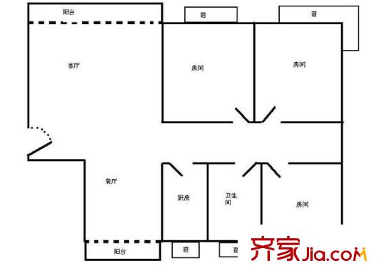 鶴鳴新村 3室 戶型圖