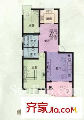 湖畔水竹苑戶型圖戶型圖 2室 2室2廳1衛(wèi)1廚