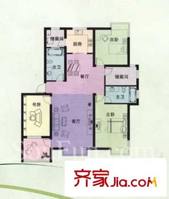 湖畔水竹苑戶型圖戶型圖 3室 3室2廳1衛(wèi)1廚
