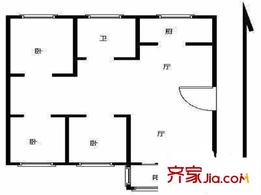 湖畔水竹苑戶(hù)型圖戶(hù)型圖 3室 3室2廳1衛(wèi)1廚
