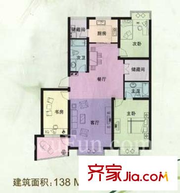 湖畔水竹苑戶型圖戶型圖 3室 3室2廳1衛(wèi)1廚
