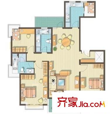 御景園 3室 戶型圖