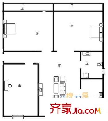 上海 南浦公寓 户型图