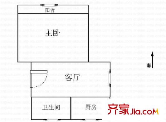 愛法花園 1室 戶型圖