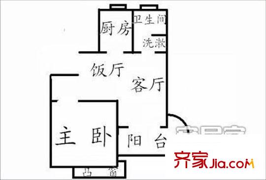 愛法花園 1室 戶型圖