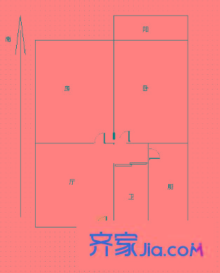 新世紀(jì)花苑二期戶型圖戶型圖 2室2廳1衛(wèi)1廚