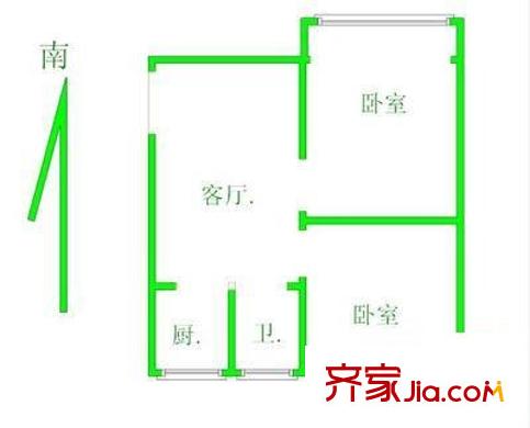 新世紀(jì)花苑二期 2室 戶型圖