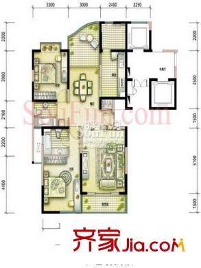 鳳凰港藍寶灣花園戶型圖戶型圖 2室 2室2廳2衛(wèi)1廚