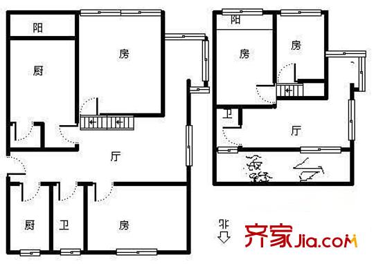 豫景公寓 4室 户型图