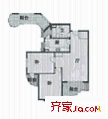 豫景公寓户型图户型图 2室1厅1卫1厨
