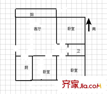 中浩學(xué)府風(fēng)景戶型圖戶型圖 3室 3室2廳1衛(wèi)1廚