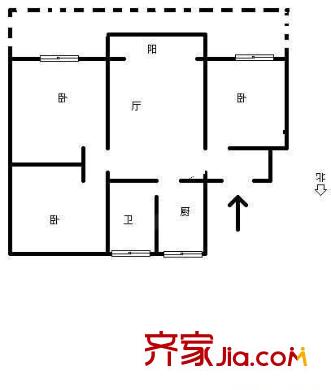 金楊路750弄小區(qū)戶型圖戶型圖 3室2廳1衛(wèi)1廚