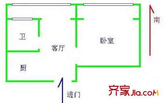 金楊路750弄小區(qū)戶型圖戶型圖 1室1廳1衛(wèi)1廚