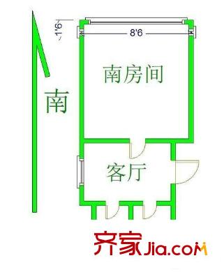 金楊路750弄小區(qū) 1室 戶型圖