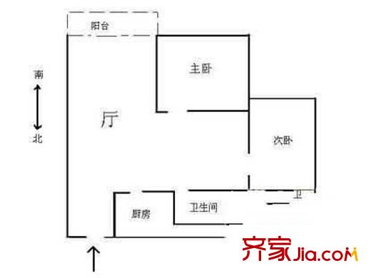 建新公寓 2室 户型图