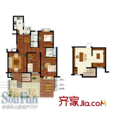 春江花悅園戶型圖S3-B 3室2廳2衛(wèi)1廚