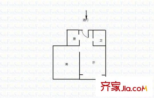 海高二村戶型圖戶型圖 1室1廳1衛(wèi)1廚
