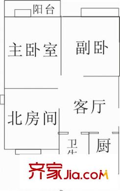 海高二村戶型圖戶型圖 3室1廳1衛(wèi)1廚