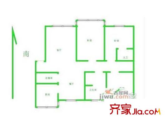玉靖花園戶型圖戶型圖 3室 3室2廳2衛(wèi)1廚