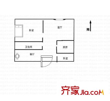 左岸名苑戶型圖戶型圖 2室 2室2廳1衛(wèi)1廚