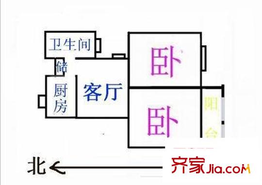 怡靜園 2室 戶型圖