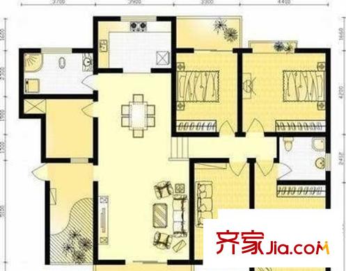 金丰蓝庭 4室 户型图