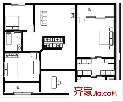 金丰蓝庭 1室 户型图