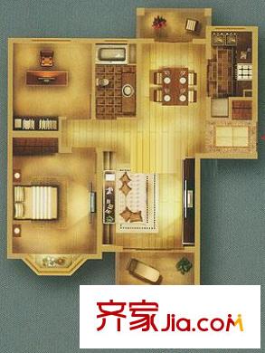 曹路家苑戶型圖戶型圖 2室2廳1衛(wèi)