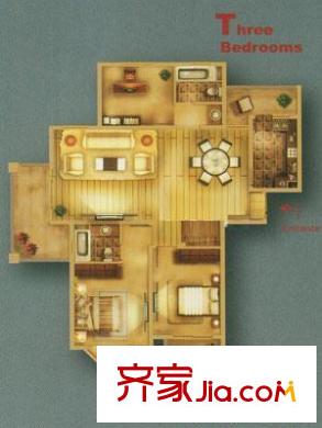 曹路家苑戶型圖戶型圖 3室2廳2衛(wèi)
