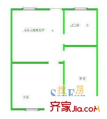 上海 雙峰小區(qū) 2室 戶型圖