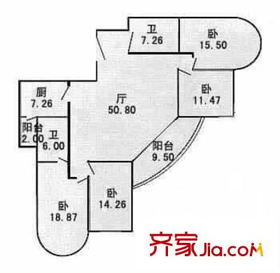 梓樹園戶型圖戶型圖 4室2廳2衛(wèi)1廚