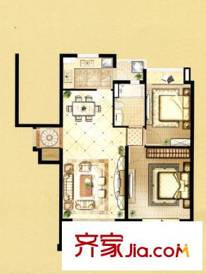 合景叠翠峰户型图A1户型 3室2厅1卫1厨