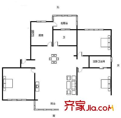 大華錦繡華城第11街區(qū) 5室 戶型圖