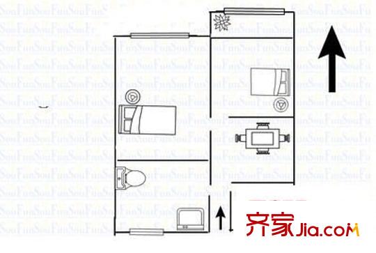 春光家园户型图户型图 2室2厅1卫1厨