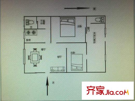 金橋新村一街坊 2室 戶型圖
